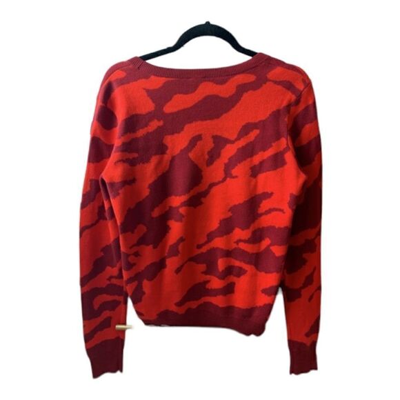 Cabi | Sakura Camo Red Maroon Pullover Crewneck Long Sleeve Sweater 3158 | M - Picture 4 of 6